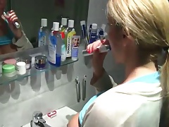 Incredible Bathroom Sex Ends With Facial