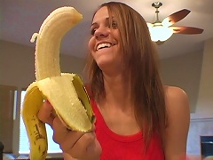 Ooppps... Shes Eating Banana.  And Yes, The Real Banana Fruit.  But, Even It Is A Real Fruit, She Treated It As A Hard, Raging ^non Nude Vidz Homemade